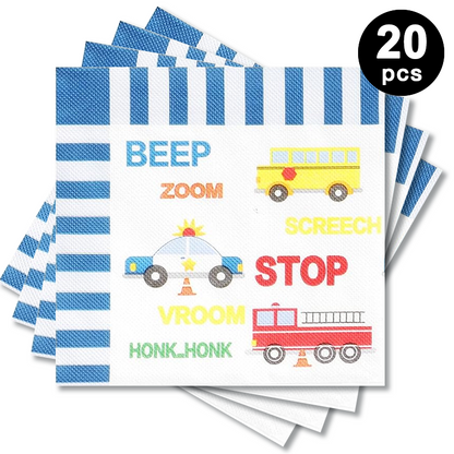 Construction Truck Theme Luncheon Napkins 20pk