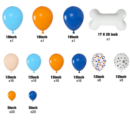Orange Blue Paw Printed Balloon Garland Arch Kit | Suitable for Bluey Themed Party Decorations