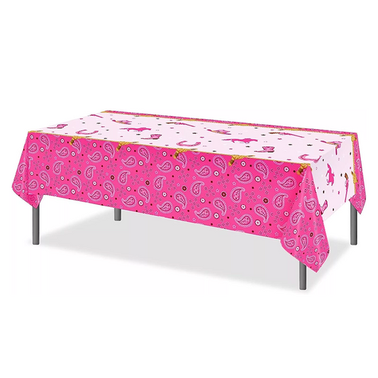 Wild West CowGirl Theme Birthday Tablecloth Plastic 220cm x 130cm