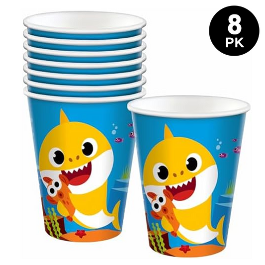 Baby Shark 266ml 9oz Paper Cups 8PK