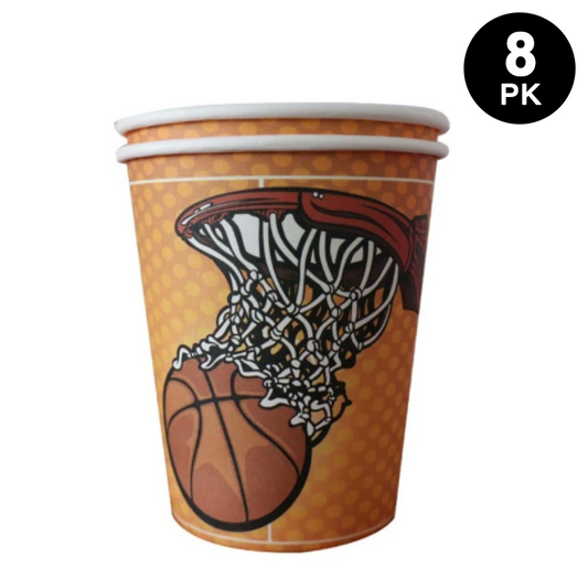 Basketball Theme Party 266ml Paper Cups 8pk
