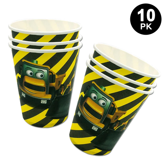 Construction Little Bulldozer 266ml Paper Cups 10pk