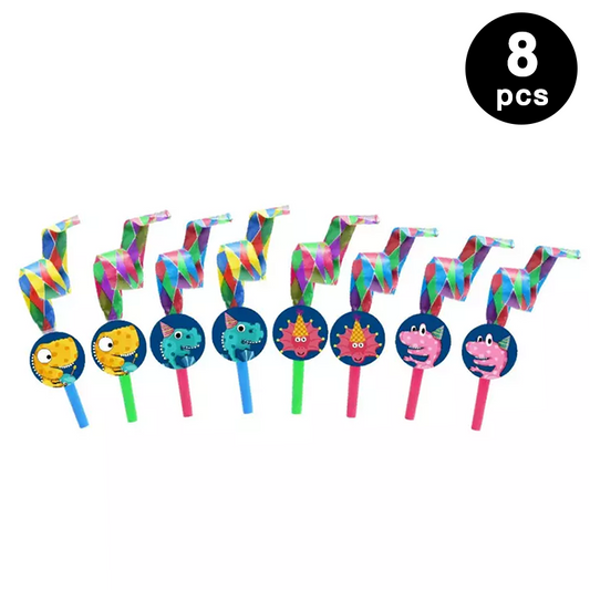 8pcs Cartoon Dinosaur Blowouts Party Favors