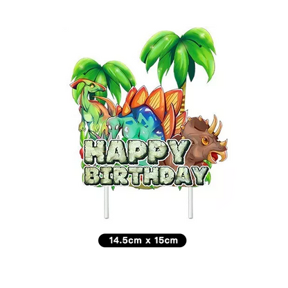 Jurassic Dinosaur Theme Party Decorating Set | Birthday Banner Balloons Cake Cupcake Toppers