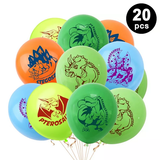 20pcs Dinosaur Printed 12 inch Latex Balloons