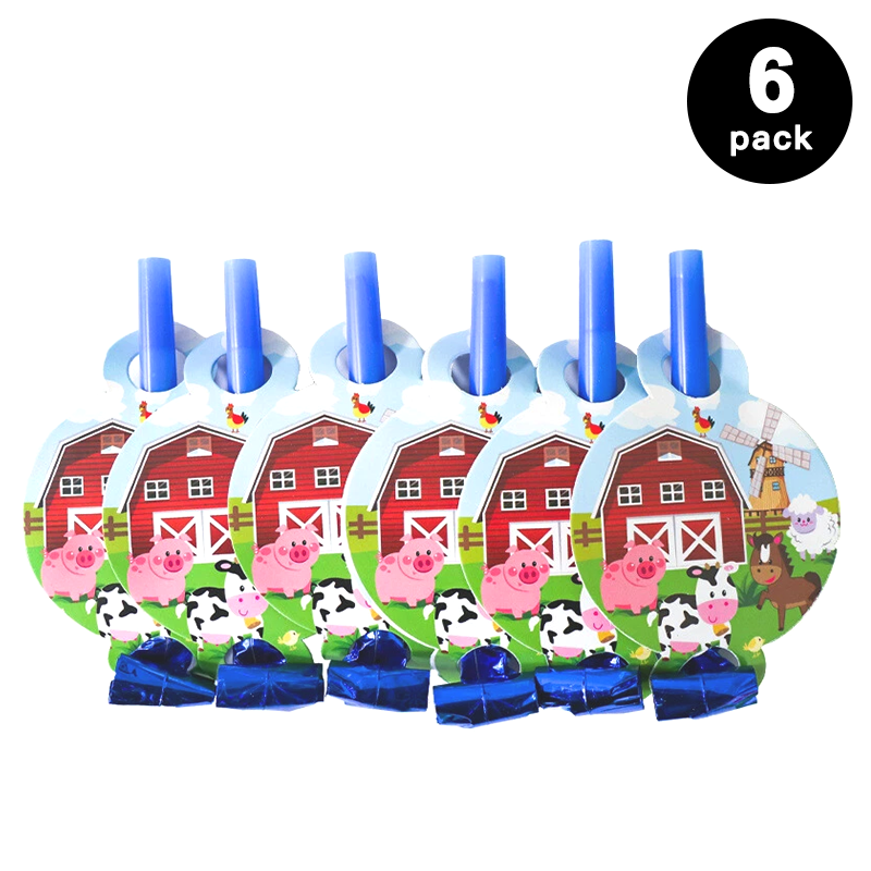 Farm Animals Blowouts Party Favours 6 Pack
