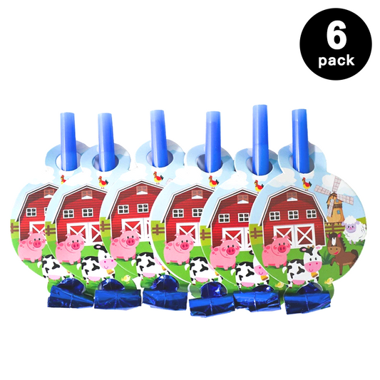 6pcs Farm Animals Blowouts Party Favors