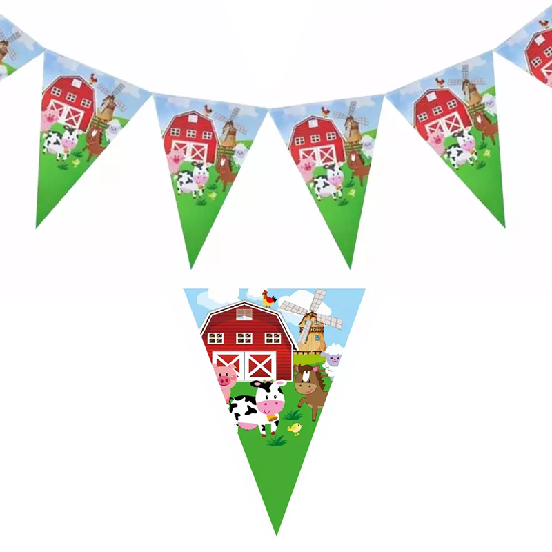 Farm Animals Party Pennant 2 Meter