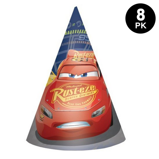 Disney Cars 3 Paper Cone Hats 8PK