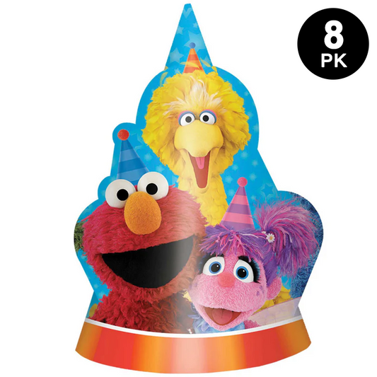 Sesame Street Birthday Party Coned Hats 8PK