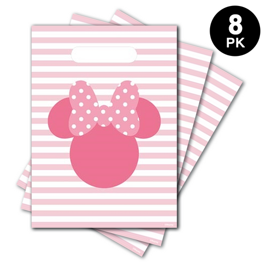 Minnie Mouse Plastic Gift Loot Bags 8PK