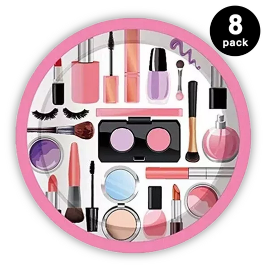 Beauty Makeup Cosmetics 9 inch 23cm Paper Plates Round (Pack of 8)