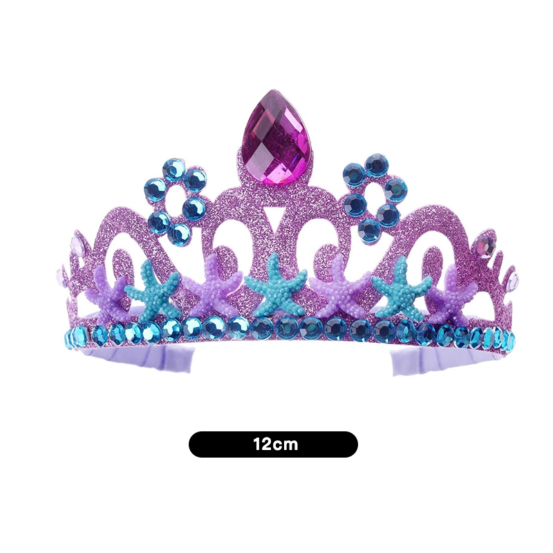Mermaid Princess Headband Rhinestones Birthday Crown Tiaras & Sash