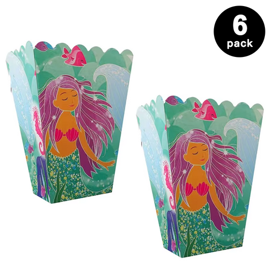 Mermaid Theme Popcorn Box (Pack of 6)