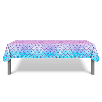 Mermaid Scales Tablecloth Plastic 220cm x 130cm