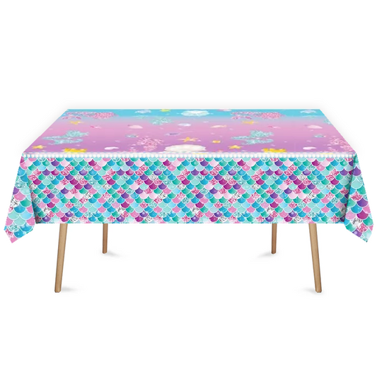 Mermaid Scales Tablecloth Plastic 220cm x 130cm
