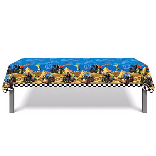 Monster Truck Tablecloth Plastic 220cm x 130cm