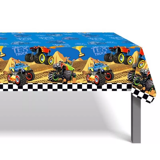 Monster Truck Tablecloth Plastic 220cm x 130cm