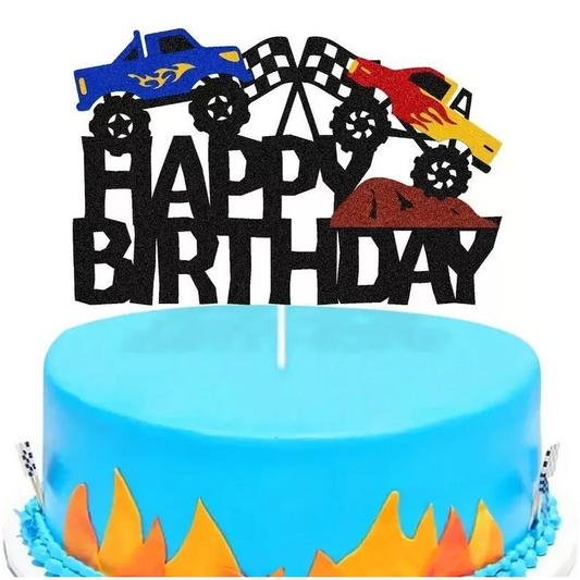 Monster Truck Theme Birthday Cake Topper