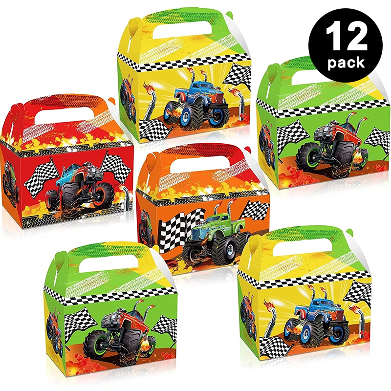 Monster Truck Theme Party Paper Candy Box 12 Pack