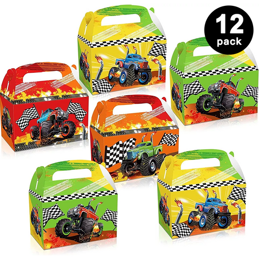 Monster Truck Theme Party Paper Candy Box (Pack of 12)