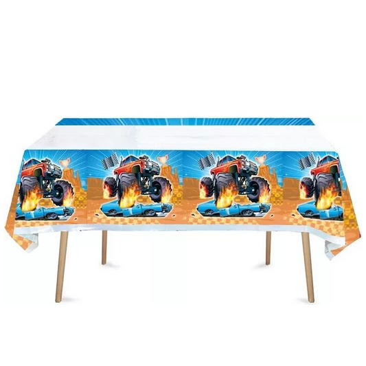 Monster Truck Tablecloth Plastic 180cm x 108cm