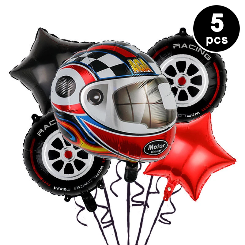 5pcs Motorbike Racing Car Themed Foil Balloons