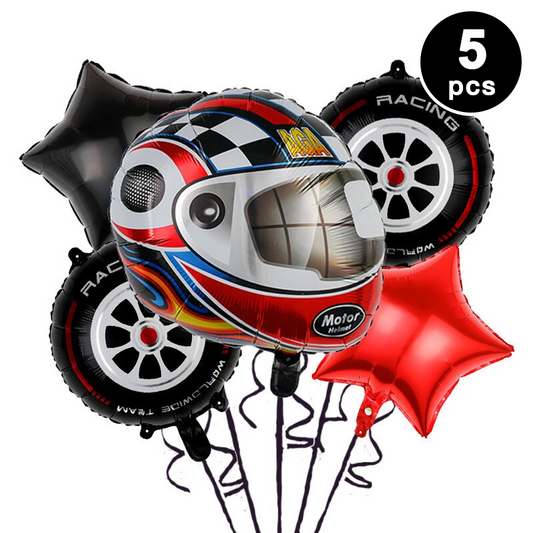 5pcs Motorbike Racing Car Themed Foil Balloons