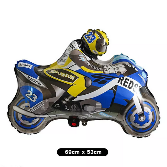 Motorbike Shaped Foil Balloons (Blue) 5 Pack