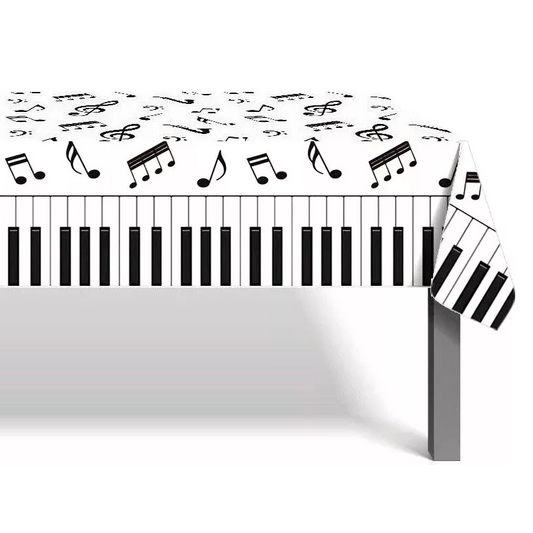 Music Theme Tablecloth Plastic 220cm x 130cm