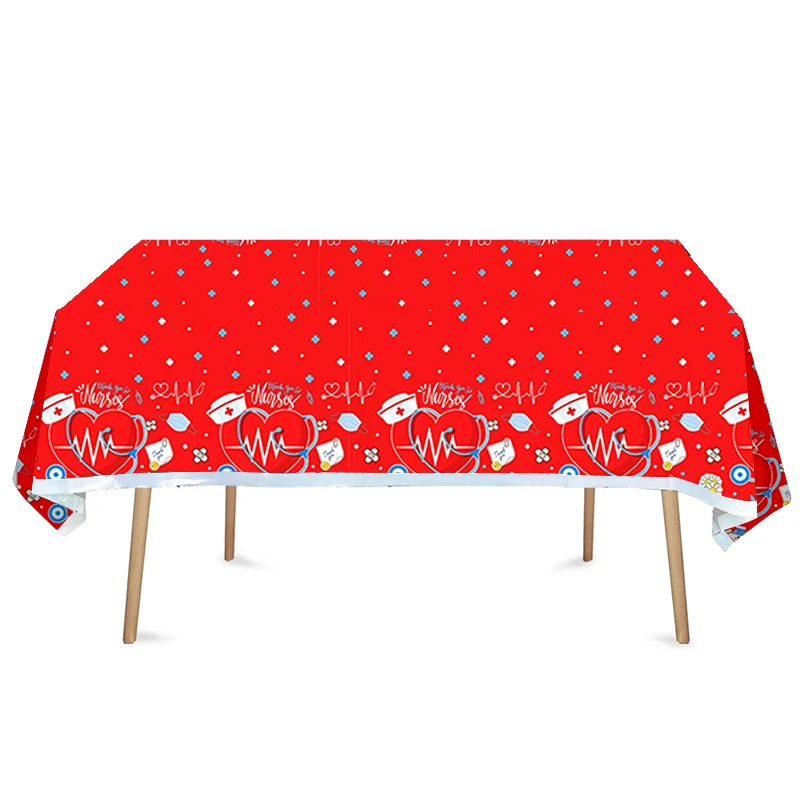 Thank You Nurse Theme Tablecloth Plastic 220cm x 130cm