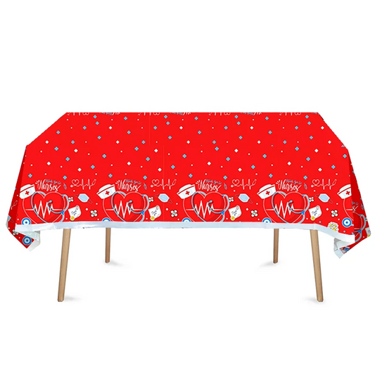Thank You Nurse Theme Tablecloth Plastic 220cm x 130cm