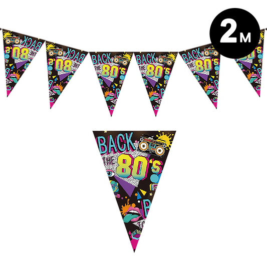 Back to The 80's Party Pennant 2 Meter