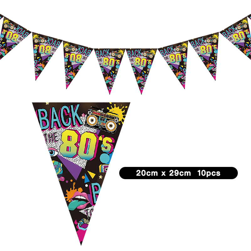 Back to The 80's Party Pennant 2 Meter