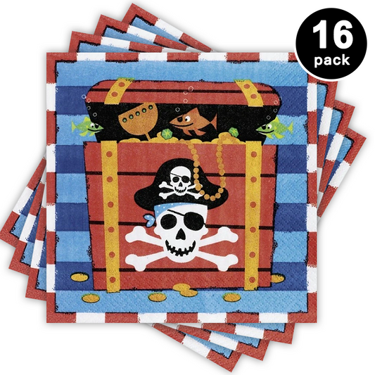 Pirate Treasure Theme Luncheon Napkins 16 Pack