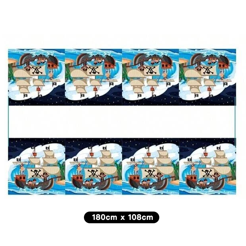 Pirate Theme Birthday Tablecloth Plastic 180cm x 108cm