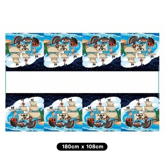 Pirate Theme Birthday Tablecloth Plastic 180cm x 108cm