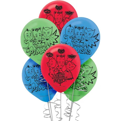 PJ Masks Happy Birthday Latex Balloons 6PK