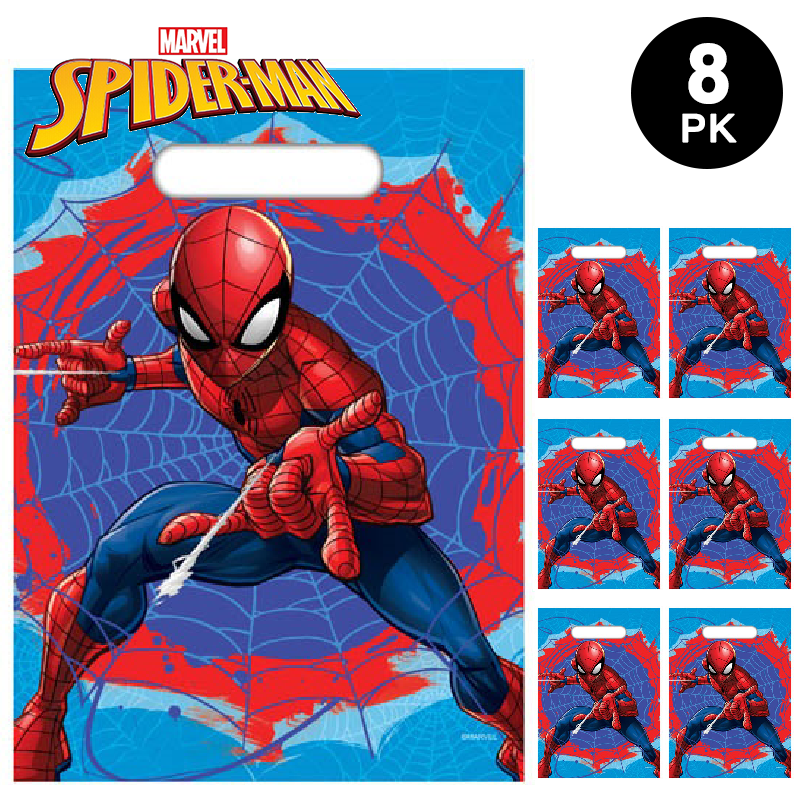 Marvel Spider-Man Loot Bags Plastic 8pk