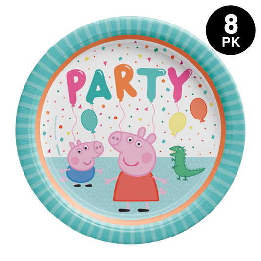 Peppa Pig 23cm 9 inch Round Paper Plates 8PK