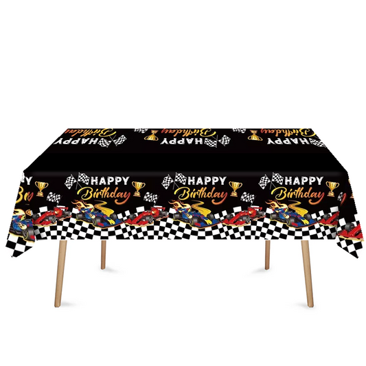 Racing Car Theme Birthday Tablecloth Plastic 274cm x 137cm
