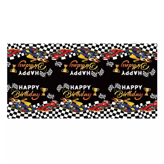 Racing Car Theme Birthday Tablecloth Plastic 274cm x 137cm