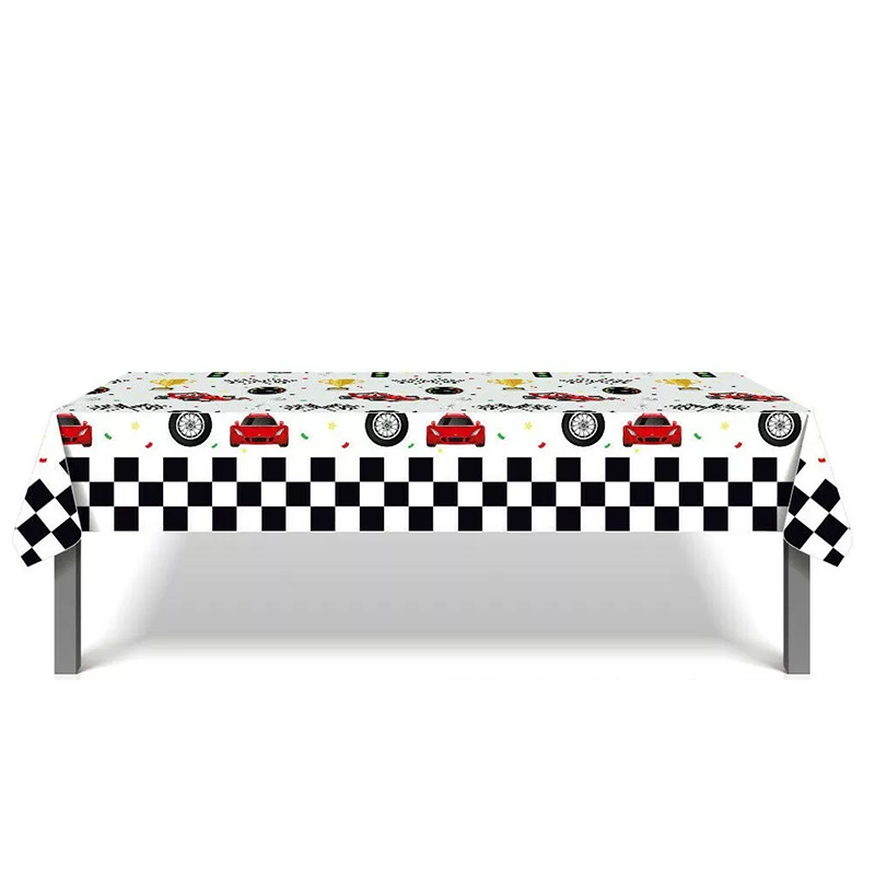 Racing Car Theme Birthday Tablecloth Plastic 220cm x 130cm