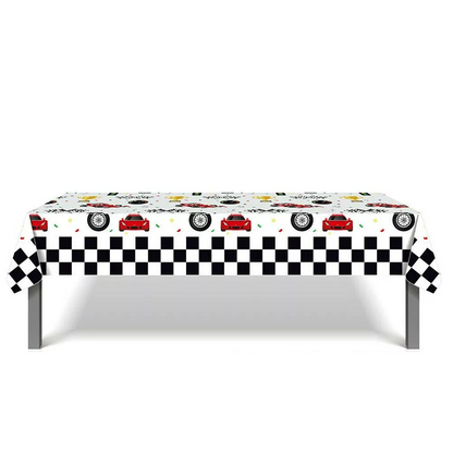 Racing Car Theme Birthday Tablecloth Plastic 220cm x 130cm