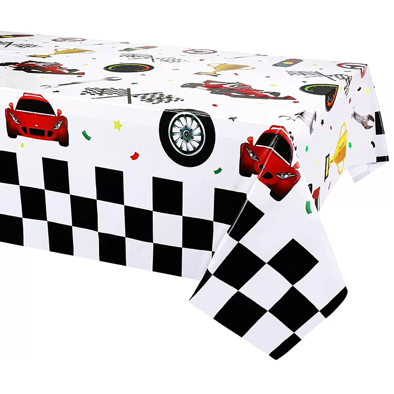Racing Car Theme Birthday Tablecloth Plastic 220cm x 130cm