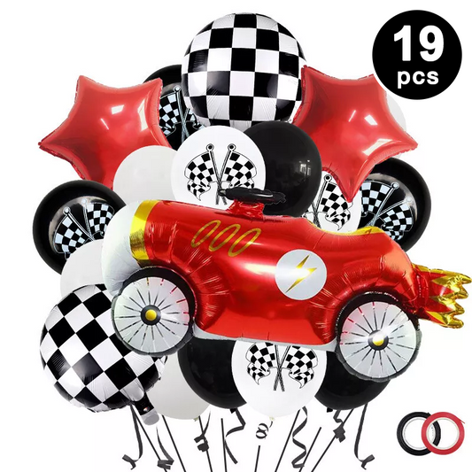Racing Car Theme Party Assorted Balloons 19 Pack