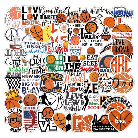50pcs Basketball Theme Vinyl Stickers