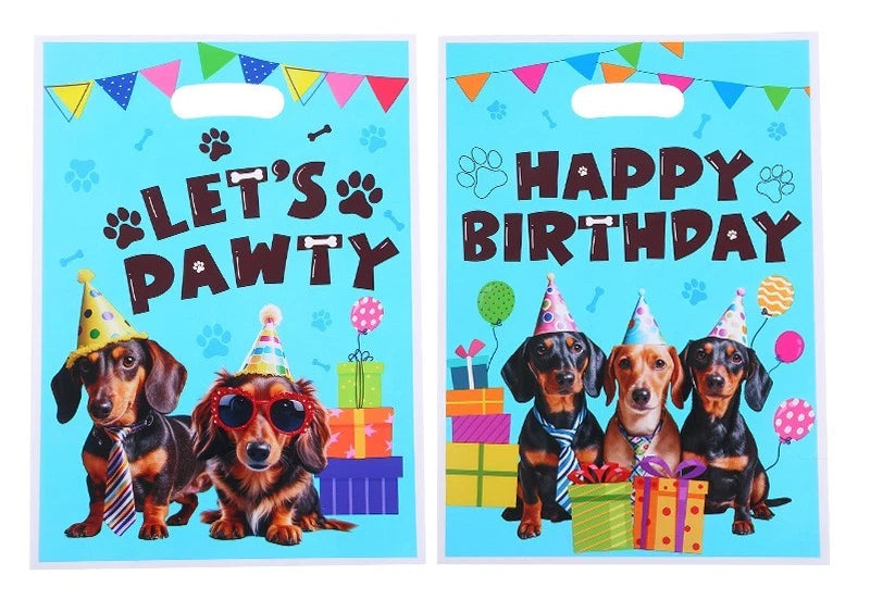 Lets Pawty Pet Dogs Party Gift Loot Bags Plastic 10 Pack