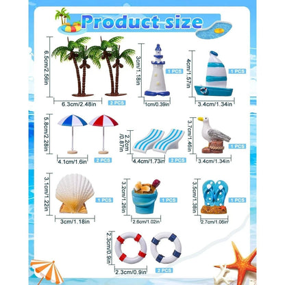 Summer Beach Swimming Theme Cake Decorating Set