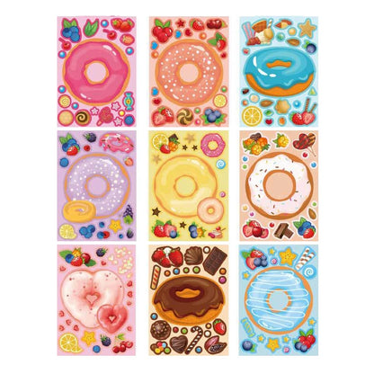 My Sweets Donuts DIY Stickers 9 Sheets Pack Kids Party Activities